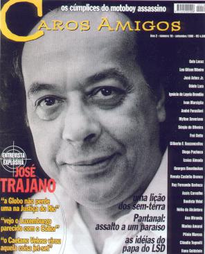 A "Caros Amigos" de setembro de 1998, em que se v (no topo) a chamada de capa para "Os Cmplices do Motoboy Assassino", por Jos Arbex Jr.